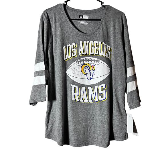 ✨NFL Los Angeles Rams Women’s Jersey Top XL Gray Team Apparel Football - Picture 2 of 10